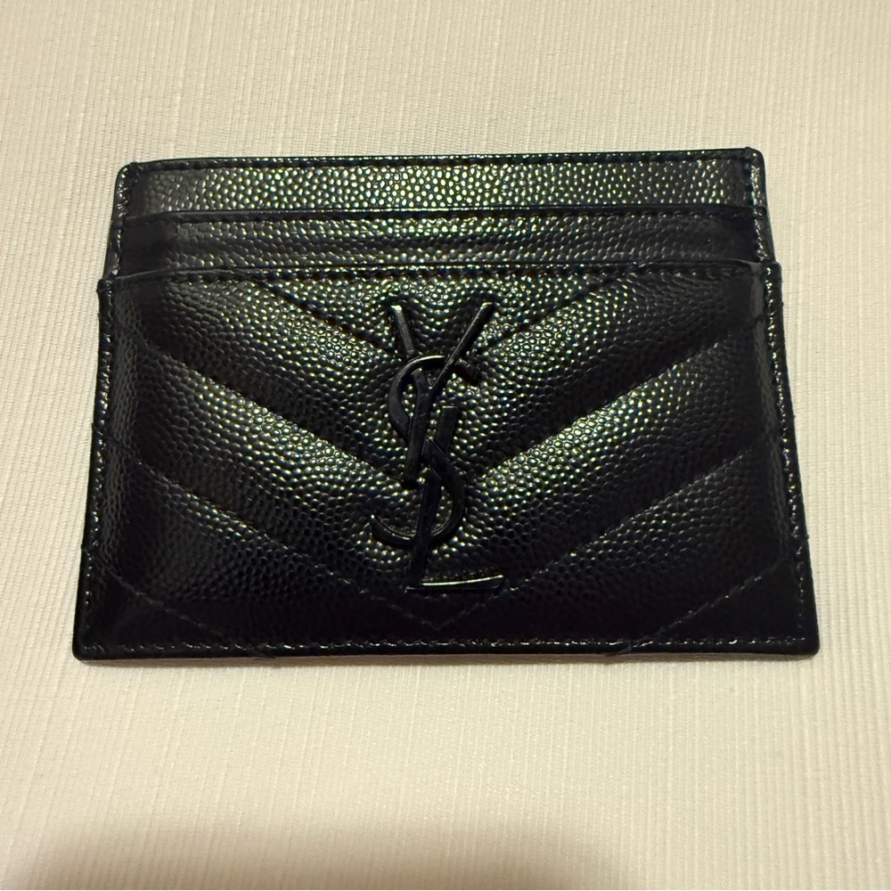 Saint Laurent Black Chevron Card Holder